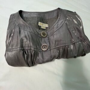 Michael Kors Metallic Shimmer Silver Blazer Jacket